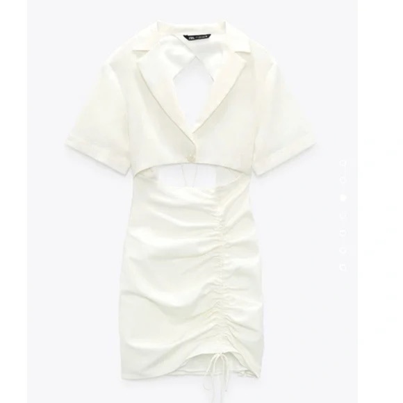 Zara White Cut Out  Backless Dress NWT Size Xsmall - Picture 7 of 7